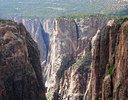 View of Black Canyon of the Gunnison from North Rim near Crawford Colorado