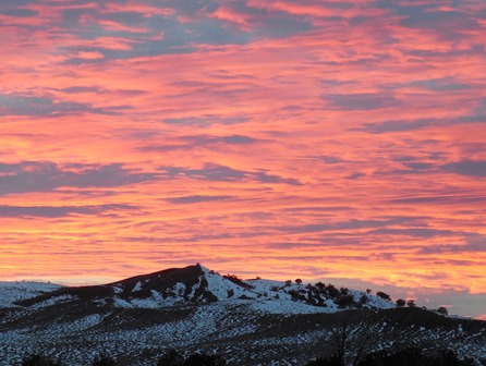 Winter sunset view while Hiking Crawford.